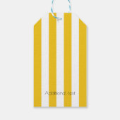 Gele & Witte Strepen Modern Gestreepte Feest Favor Cadeaulabel (Achterkant)