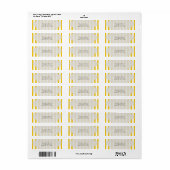 Gele & Witte Strepen Modern Gestreepte Uitnodiging Etiket (Full Sheet)