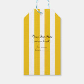 Gele & Witte Strepen Moderne Gestreepte Feestgunst Cadeaulabel (Voorkant)