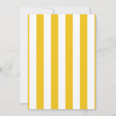 Gele & Witte Strepen Moderne Gestreepte Uitnodigin Kaart (Achterkant)