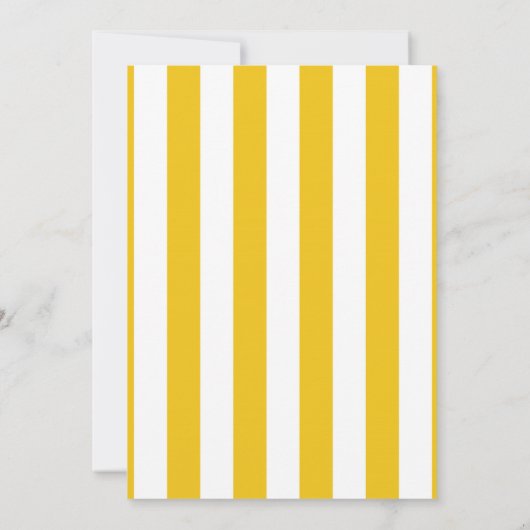 Gele & Witte Strepen Moderne Gestreepte Uitnodigin Kaart (Achterkant)