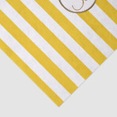 Gele witte strepen Monogram Letter Initiaal Tissuepapier (Detail)