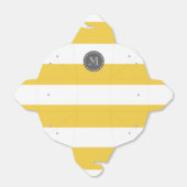Gele witte strepen patroon, houtskool monogram bedankdoosjes (Uitgevouwen)