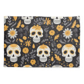 Gele witte suiker schedel horror plezier modern kussensloop (Achterkant-Links)