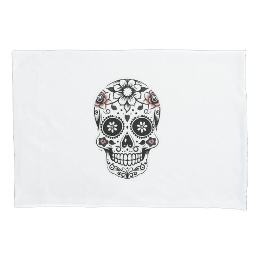 Gele witte suiker schedel horror plezier modern kussensloop (Voorkant-Links)