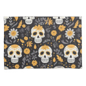 Gele witte suiker schedel horror plezier modern kussensloop (Voorkant-Rechts)