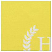 Gele witte tarwe Laurel Wreated Initiaal Monogram Stof (Close Up)