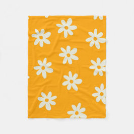 Gele witte tropische bloemen botanische zomer fleece deken