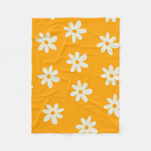 Gele witte tropische bloemen botanische zomer fleece deken