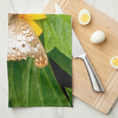 gele witte vlinder mot theedoek (Quarter Fold)