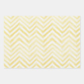 Gele Witte Zigzag Strepen Verjaardag Inpakpapier Vel (Voorkant)