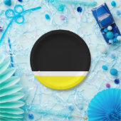 Gele witte zwarte kleurblok papieren bordje (Feest)