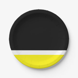 Gele witte zwarte kleurblok papieren bordje