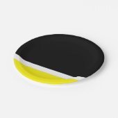 Gele witte zwarte kleurblok papieren bordje (Gekanteld)