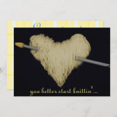 gele wollen hart zwangerschapsaankondiging baby aankondiging (Voorkant / Achterkant)