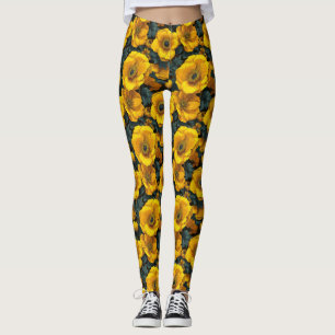 Gele Work-out Anemonen Charme Kerstman Cadeautjes Leggings