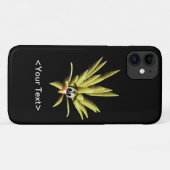 Gele Worried Bird Cartoon Hoesje-Mate iPhone Case (Achterkant (horizontaal))