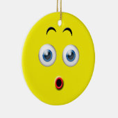 Gele Wow Verrassde Emoji Aangepaste Naam Keramisch Ornament (Rechts)