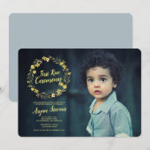 Gele Wreath First Rice Ceremony Kaart (Voorkant / Achterkant)