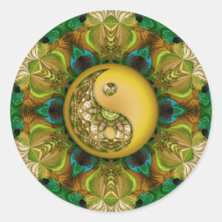 Gele YinYang Mandala Sticker