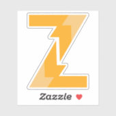 Gele Z-lettermonogram Sticker (Vel)