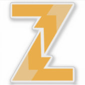 Gele Z-lettermonogram Sticker (Voorkant)