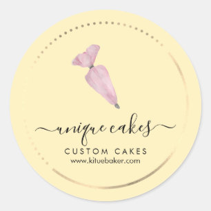 Gele zachte bakkerij pastray patisserie winkel ronde sticker