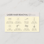 Gele Zachte Laserontharing Nazorg Visitekaartje (Achterkant)