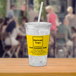 Gele Zakelijke Merknaam op Acrylenen Tumbler Acryl Drinkbeker