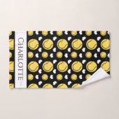 Gele zalen en witte harten Tennis Enthusiast Handdoek (Handdoek)