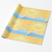 Gele Zand En Oceaan Cadeaupapier (Uitgerold)