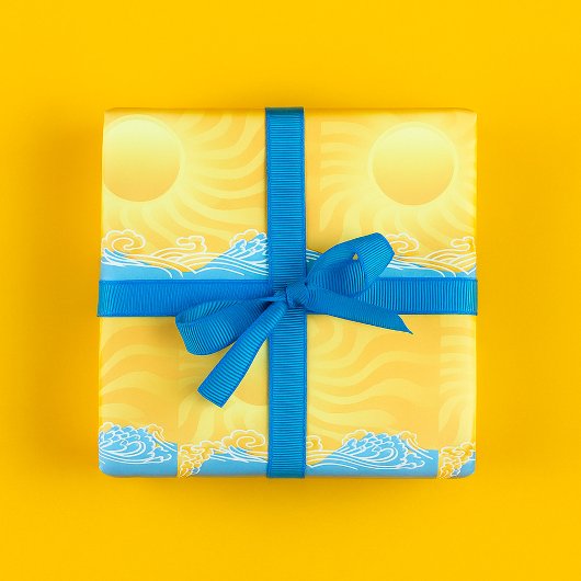 Gele Zand En Oceaan Cadeaupapier