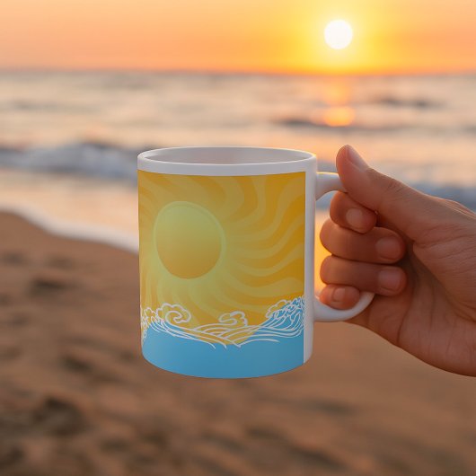 Gele Zand En Oceaan Koffiemok