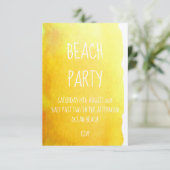 Gele zand waterverf moderne strandpartij kaart (Staand voorkant)