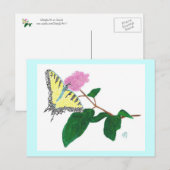 Gele zandstaartvlinder Pointillisme Flower Briefkaart (Voorkant / Achterkant)