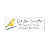 Gele Zanger Zingende Vogel Waarnemer Cadeau Etiket (Voorkant)