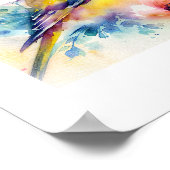 Gele Zangvogel Bloemige Watercolor Poster (Hoek)