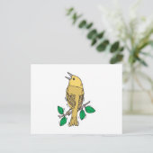 gele zangvogel briefkaart (Staand voorkant)