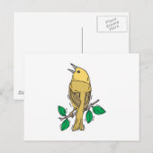 gele zangvogel briefkaart (Voorkant / Achterkant)