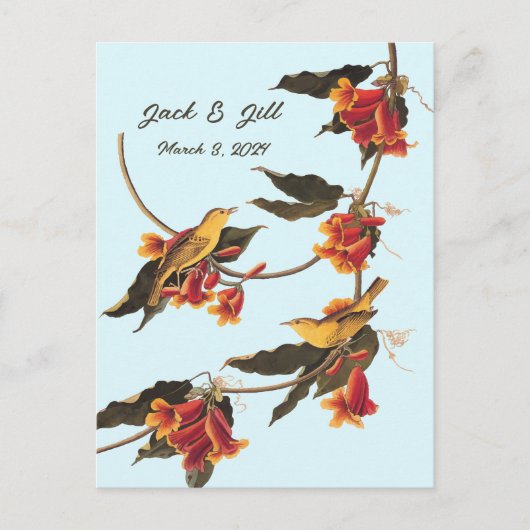 Gele zangvogels op Crossvine Briefkaart (Voorkant)