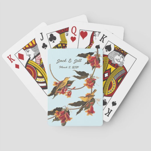 Gele zangvogels op Crossvine Pokerkaarten (Achterkant)