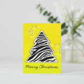 Gele Zebra kerstboom Feestdagenkaart (Staand voorkant)