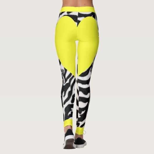 Gele Zebra Leggings (Achterkant)