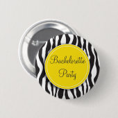 Gele Zebra Print Bachelorette Party Button (Voorkant /achterkant)