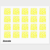Gele Zebra print Vierkante Sticker (Vel)