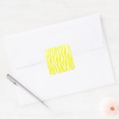 Gele Zebra print Vierkante Sticker (Envelop)