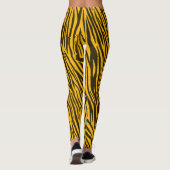 Gele Zebra Stripes Dierlijke printpatronen Leggings (Achterkant)