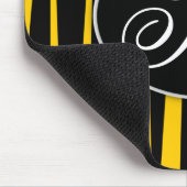 Gele Zebra Stripes Monogrammen Muismatten (Hoek)