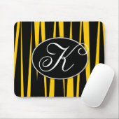 Gele Zebra Stripes Monogrammen Muismatten (Met muis)