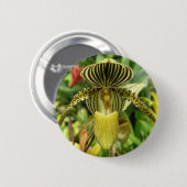 Gele Zebra Stripes Orchid Ronde Button 5,7 Cm (Voorkant /achterkant)